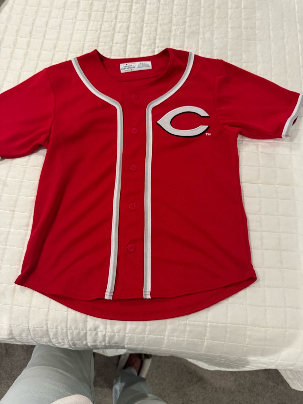 Genuine Merchandise Kids' Red Baseball Jersey with White Trim